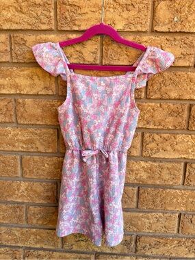 💫4/$25 • Monkey Bars Textured Floral Elastic Waist Romper